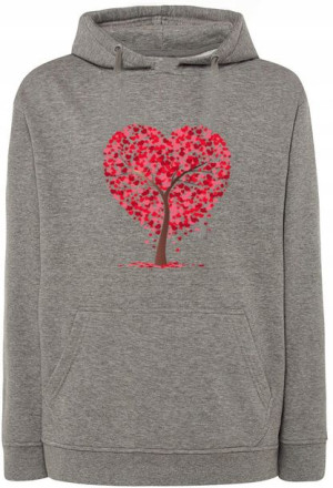 Walentynki Bluza nadruk Serca Drzewo r.XS