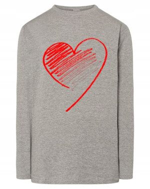 Walentynki Longsleeve męski Czerwone Serce r.3XL