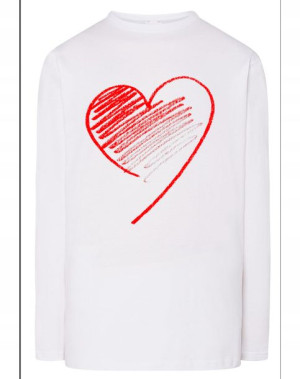 Walentynki Longsleeve męski Czerwone Serce r.5XL