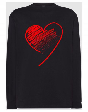 Walentynki Longsleeve męski Czerwone Serce r.M