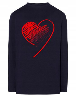 Walentynki Longsleeve męski Czerwone Serce r.XS