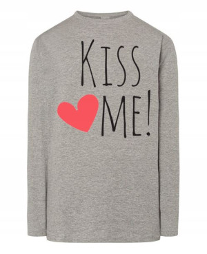 Walentynki Longsleeve męski Kiss Me Serce r.S