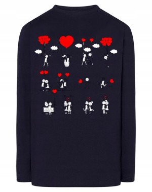 Walentynki Longsleeve męski nadruk Love Story 4XL