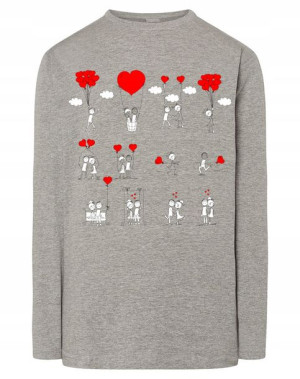 Walentynki Longsleeve męski nadruk Love Story M