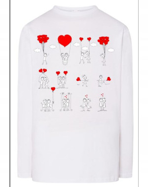 Walentynki Longsleeve męski nadruk Love Story XL