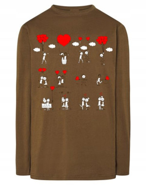 Walentynki Longsleeve męski nadruk Love Story XS