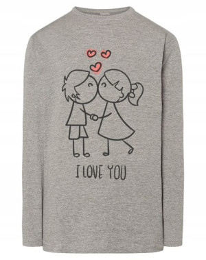 Walentynki Longsleeve męski nadruk Para Miłość S