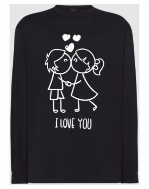 Walentynki Longsleeve męski nadruk Para Miłość XL