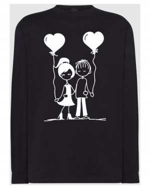 Walentynki Longsleeve męski nadruk Para Serce 3XL