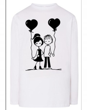 Walentynki Longsleeve męski nadruk Para Serce XL