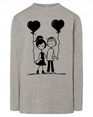 Walentynki Longsleeve męski nadruk Para Serce XL