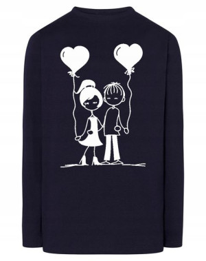 Walentynki Longsleeve męski nadruk Para Serce XXL
