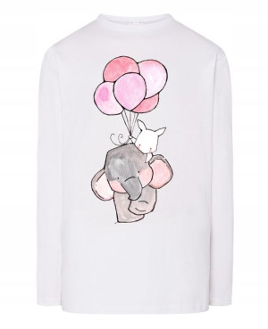 Walentynki Longsleeve męski Słonik Balony r.XS