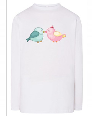 Walentynki Longsleeve nadruk Gołąbki Miłość r.XL