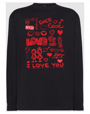 Walentynki Longsleeve nadruk Love Miłość r.5XL