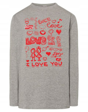 Walentynki Longsleeve nadruk Love Miłość r.S