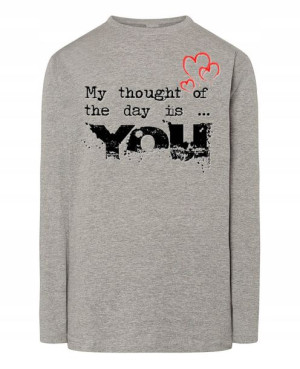 Walentynki Longsleeve nadruk Myślę o Tobie r.4XL