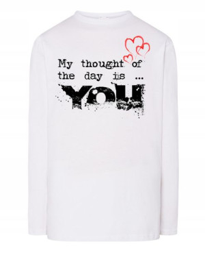 Walentynki Longsleeve nadruk Myślę o Tobie r.4XL