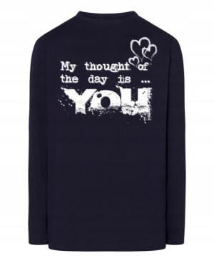 Walentynki Longsleeve nadruk Myślę o Tobie r.5XL