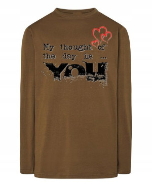 Walentynki Longsleeve nadruk Myślę o Tobie r.M