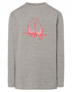 Walentynki Longsleeve nadruk Ptaki Miłość r.4XL