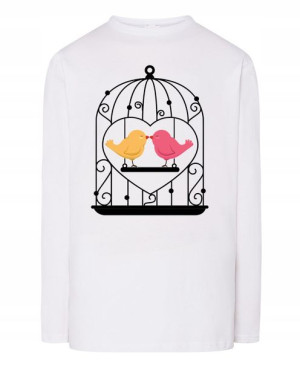 Walentynki Longsleeve nadruk Ptaszki Miłość r.3XL