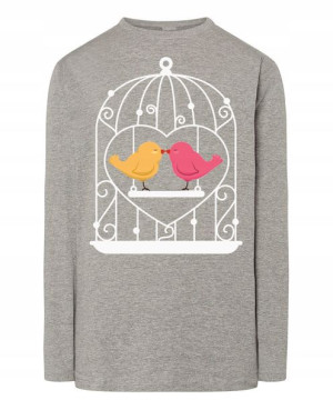 Walentynki Longsleeve nadruk Ptaszki Miłość r.5XL