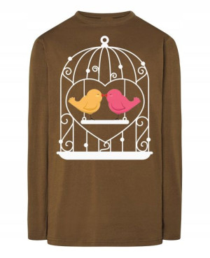 Walentynki Longsleeve nadruk Ptaszki Miłość r.XL