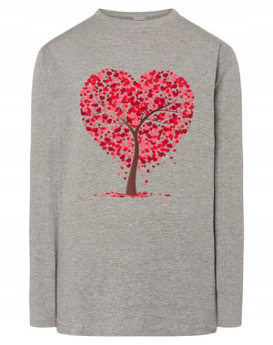 Walentynki Longsleeve nadruk Serca Drzewo r.4XL