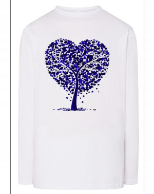 Walentynki Longsleeve nadruk Serca Drzewo r.S
