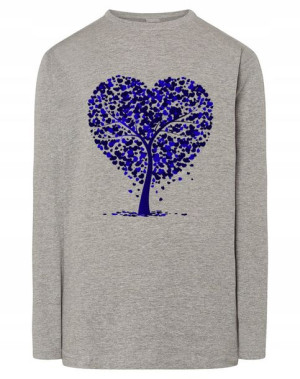 Walentynki Longsleeve nadruk Serca Drzewo r.XS