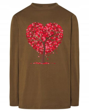Walentynki Longsleeve nadruk Serca Drzewo r.XXL
