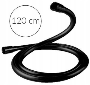Czarny wąż prysznicowy 120 cm Excellent ROUND