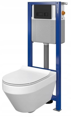 Miska WC CREA OVAL + stelaż podtynkowy + przycisk