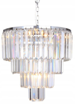 lampa sufitowa wiszaca LED szklana chrom