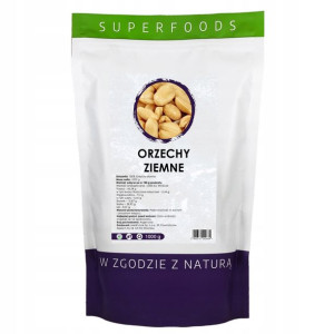 Orzechy ziemne arachidowe prażone bez soli 1000g