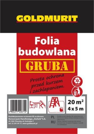 Folia Budowlana LDPE Gruba 4x5m Goldmurit