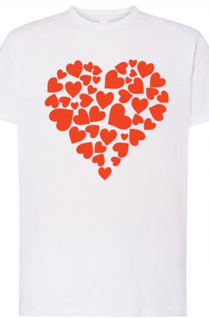 Walentynki Serce Modny T-Shirt Nadruk r.XS