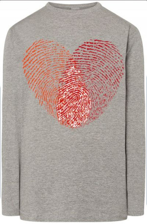 Walentynki Serce Nadruk Longsleeve Odciski r.3XL