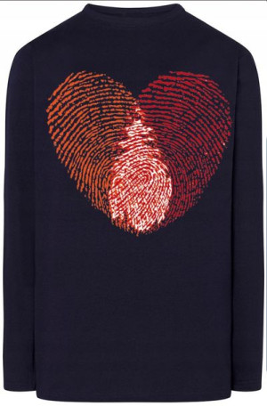Walentynki Serce Nadruk Longsleeve Odciski r.5XL