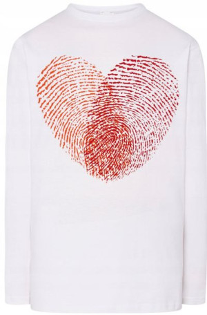 Walentynki Serce Nadruk Longsleeve Odciski r.5XL