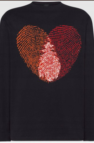 Walentynki Serce Nadruk Longsleeve Odciski r.XXL