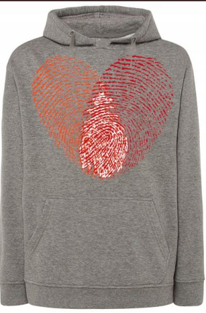 Walentynki Serce Odciski Palców Kaptur r.3XL