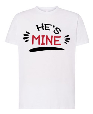 Walentynki T-Shirt męski dla Par He’s Mine Mój XL
