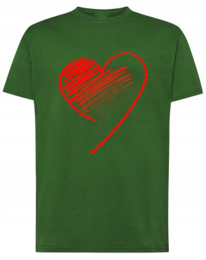 Walentynki T-Shirt męski nadruk Czerwone SERCE 3XL