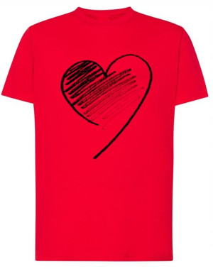 Walentynki T-Shirt męski nadruk Czerwone SERCE 4XL
