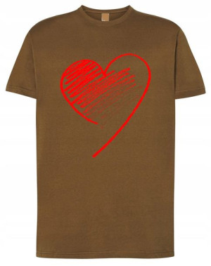 Walentynki T-Shirt męski nadruk Czerwone SERCE XS