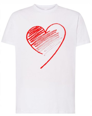 Walentynki T-Shirt męski nadruk Czerwone SERCE XS