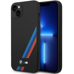 Etui BMW BMHCP14S22SOTK Apple iPhone 14 czarny/black Silicone Slanted Sttri