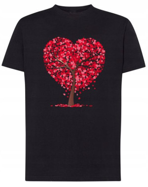 Walentynki T-Shirt męski nadruk Drzewo Serca r.5XL